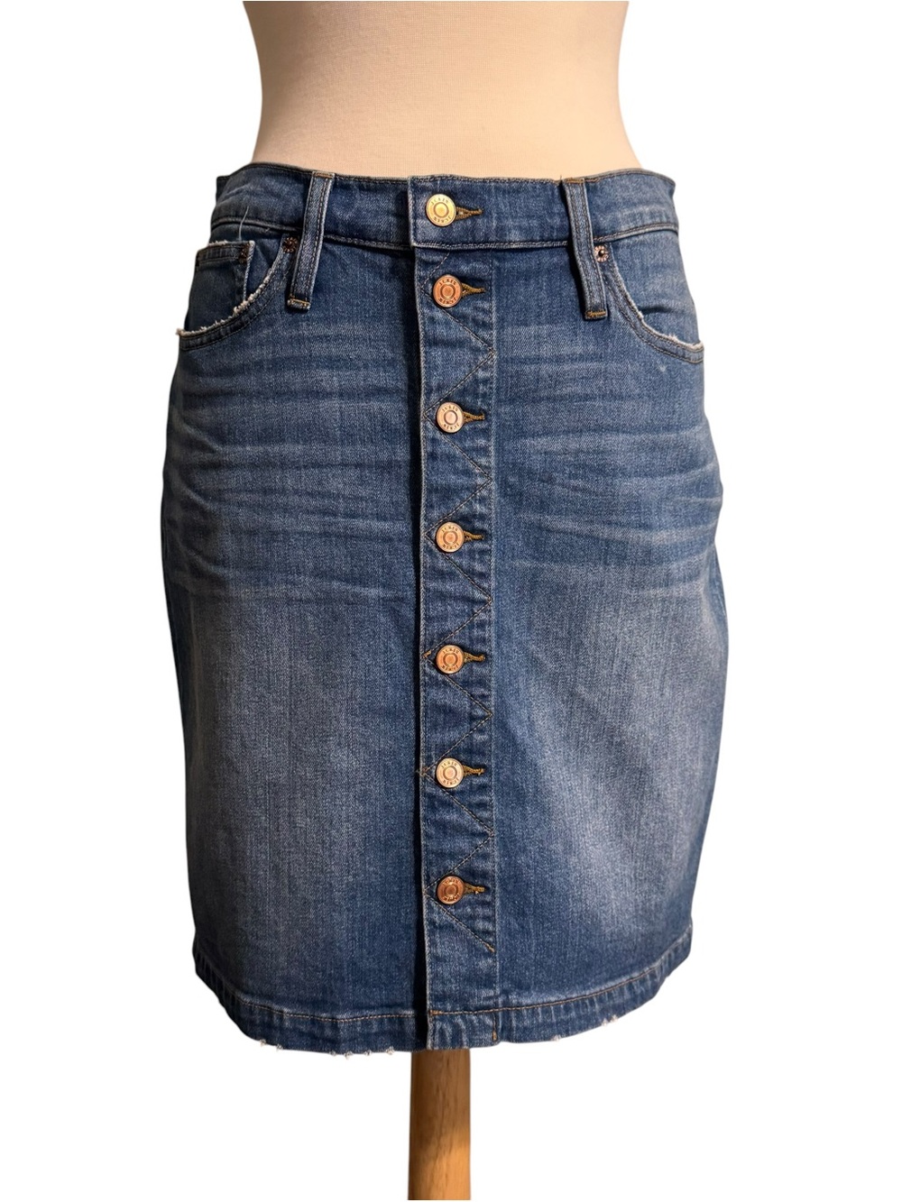J.Crew Classic Button-Front Denim Skirt size 29